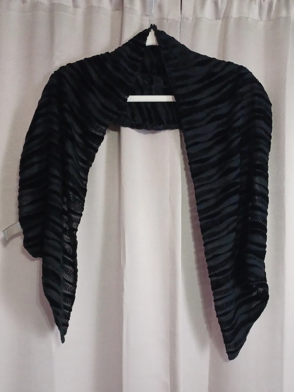 Elaine Gold Collection XIIX Velvet Burnout 56×10 Rayon Silk Oblong Scarf Black